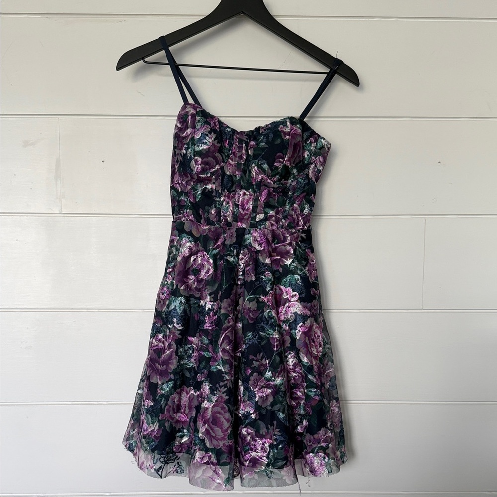 Trixxi Navy and Floral Dress